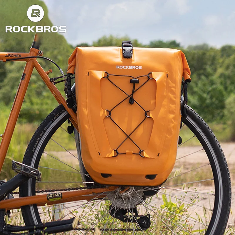 

Rockbros Waterproof Bike Bag 25L Travel Cycling Bag Basket Bicycle Rear Rack Tail Seat Trunk Bags Bicycle Bags Panniers 1PCS