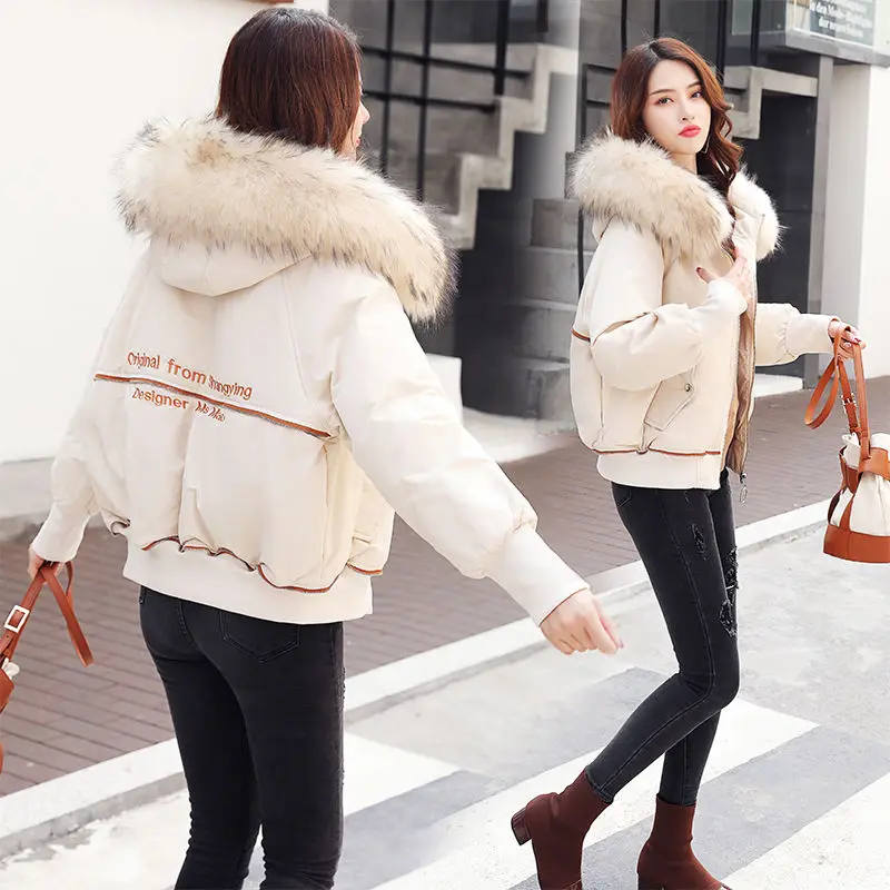 

2022 Winter New Cotton Clothes Women's Casual Loose Hooded Bread Clothes Women's Thickened Padded Jacket Cotton Coat Tops Q651