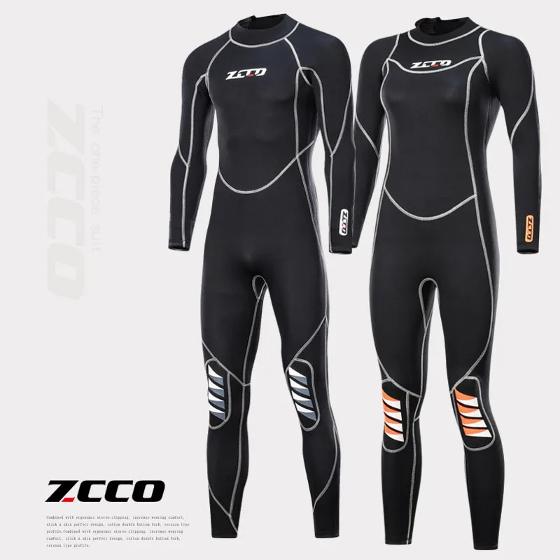 Men Wetsuits 3mm Neoprene Full Scuba Diving Suits Surfing Swimming Long Sleeve Keep Warm Front Zip for Water Sports