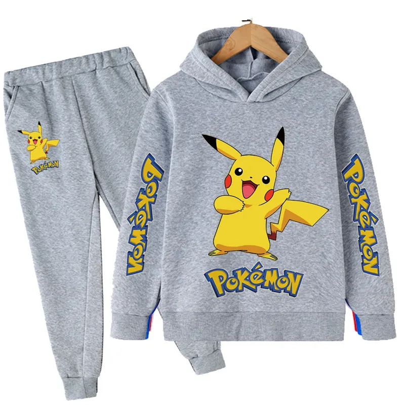 

2Pcs Spring Autumn Cotton Children Clothing Pikachu Hoodies +Pants Sets Baby Boys Clothing Suit Kids Clothing Boys Sets Clothes