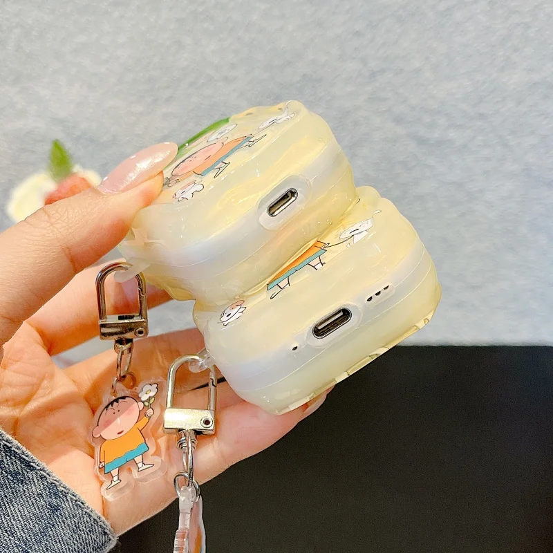 Фото Чехол для наушников с рисунком аниме Shin-chan Boochan, подвеска для AirPods Pro 2-го поколения Pro3, чехол для Apple AirPods 1 2 3 4, защитный чехол №4