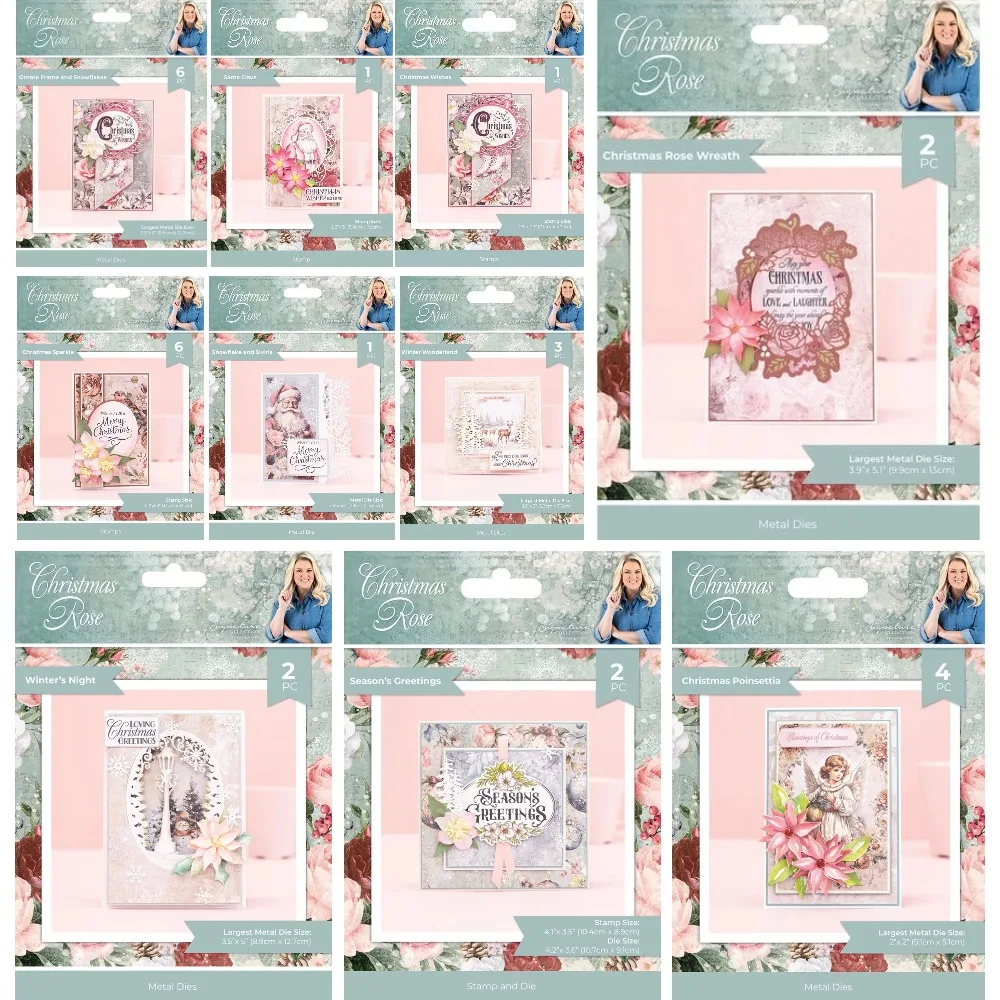 Элегантные рождественские штампы и в виде роз декоративный трафарет тиснение