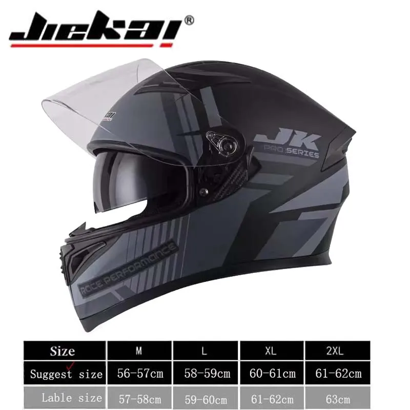 JIEKAI зимний мужской мотоциклетный шлем с двойными линзами аксессуары для