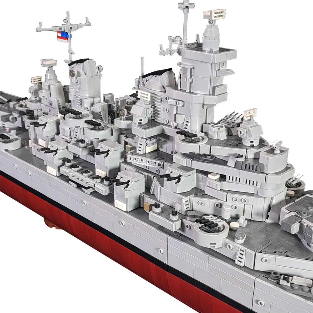 Фото Gobricks MOC USS Iowa BB-61 Модель линкора USS Missouri BB-63 Морские крейсеры класса Lowa Строительные блоки Игрушка в подарок №5
