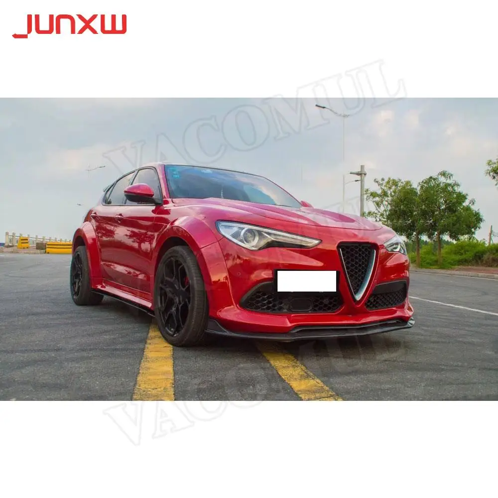 

Carbon fiber Front Lip Spoiler Splitter For Alfa Romeo Stelvio 2017 2018 2019 Head Bumper Chin Shovel Car Styling