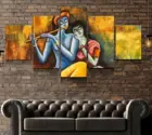 Художественный настенный плакат Radha Krishna из индуийской культуры, 5 шт., настенный плакат, домашний декор, 5 звеньев, без рамки, 5 шт.