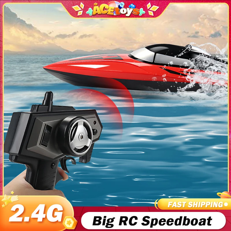 

RC Boat 25km/h High-Speed Electric Remote Control SpeedBoat Racing Ship 2.4Ghz Water Children Model Toys for Boys Children Gifts