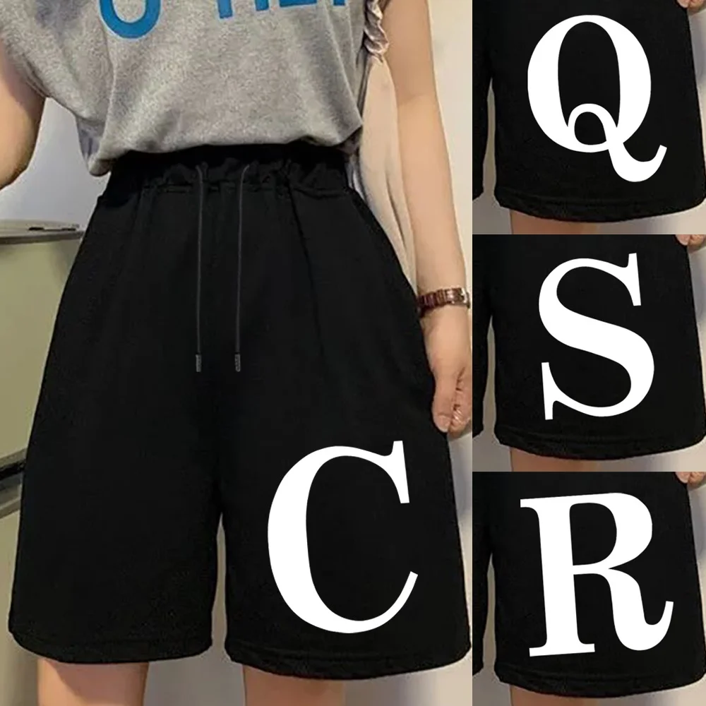

Женские летние шорты в Корейском стиле, простые однотонные шорты большого размера с принтом в стиле Харадзюку для девушек и студенток, 2022