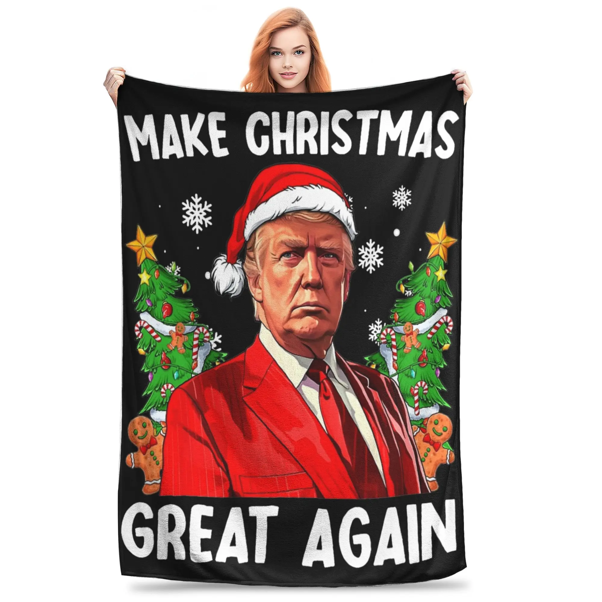 Сделай рождественское снова великим забавное подарочное одеяло Санта-Топ 2024
