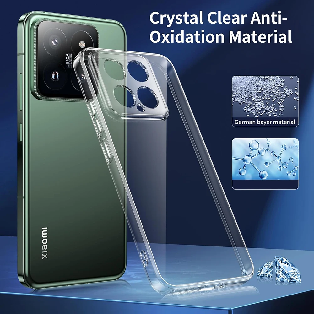 Ультратонкий силиконовый мягкий чехол для Xiaomi 14 14T 13 13T 12 12X 12S 12T Pro Lite