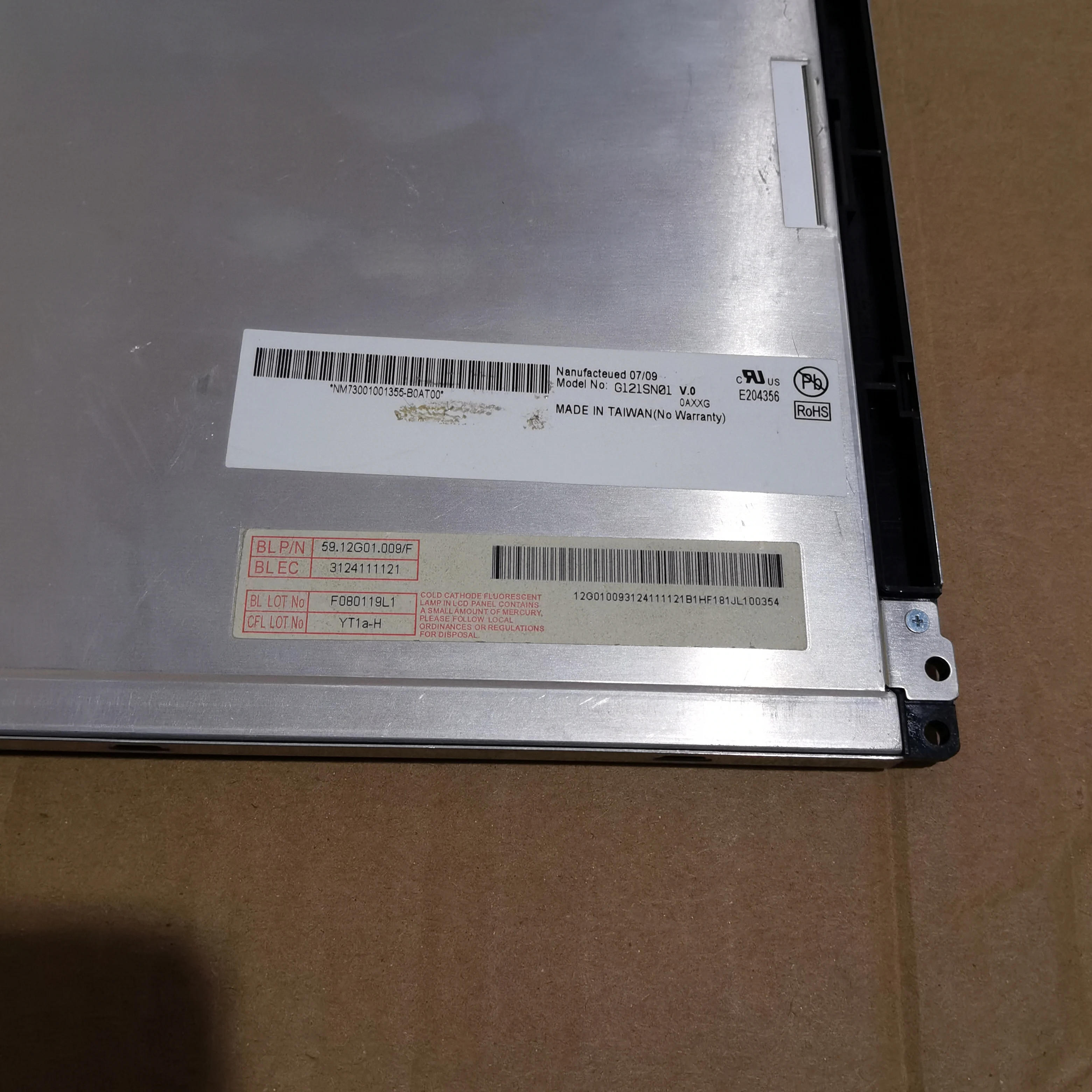 Оригинальный ЖК-экран A + 12 1 дюйма G121SN01 V.0
