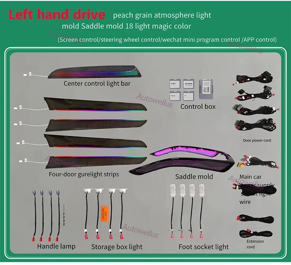 

Атмосферная лампа Autowellus для A4 S4 B8 2009-2016, динамическая экологическая подсветка с подсветкой, отделка седла, окружающее настроение