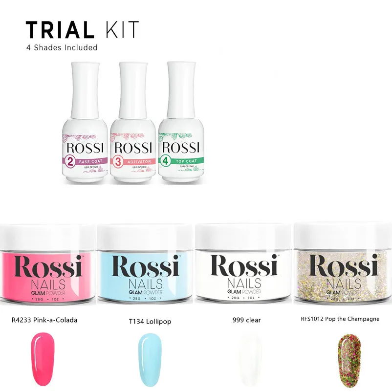 

Пробный набор RossiNails, набор пудры для ногтей, сияющий градиентный блеск для ногтей, натуральные сухие насадки для ногтей, хромированные набо...