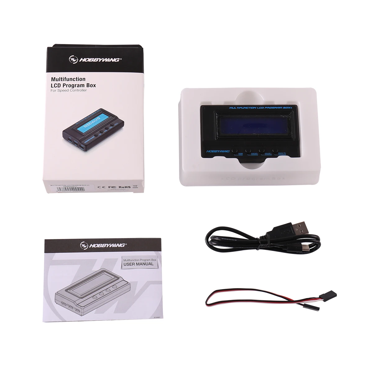

HOBBYWING 3in1 3 IN 1 3in 1 V2 V3 V4 Multifunction LCD Program Box program card (Integrated w/ USB adaptor Lipo Voltmeter