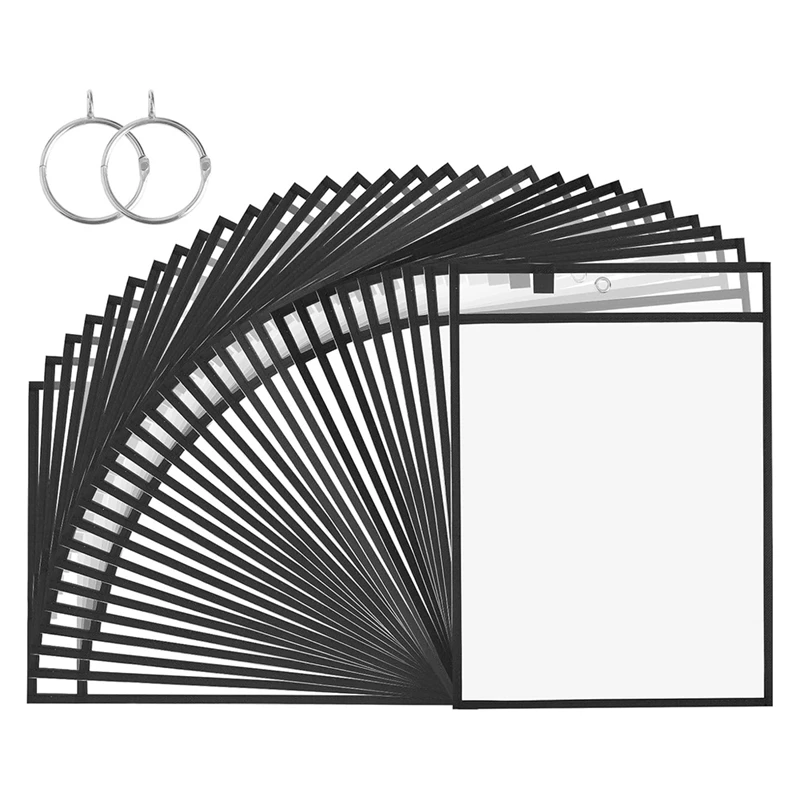 Dry Erase Pockets - Reusable Writing And Wiping For Teachers School Classroom Supplies Office Worksheets