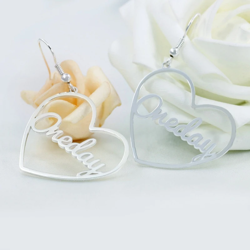 Индивидуальные висячие серьги ручной работы с именем модные ювелирные изделия