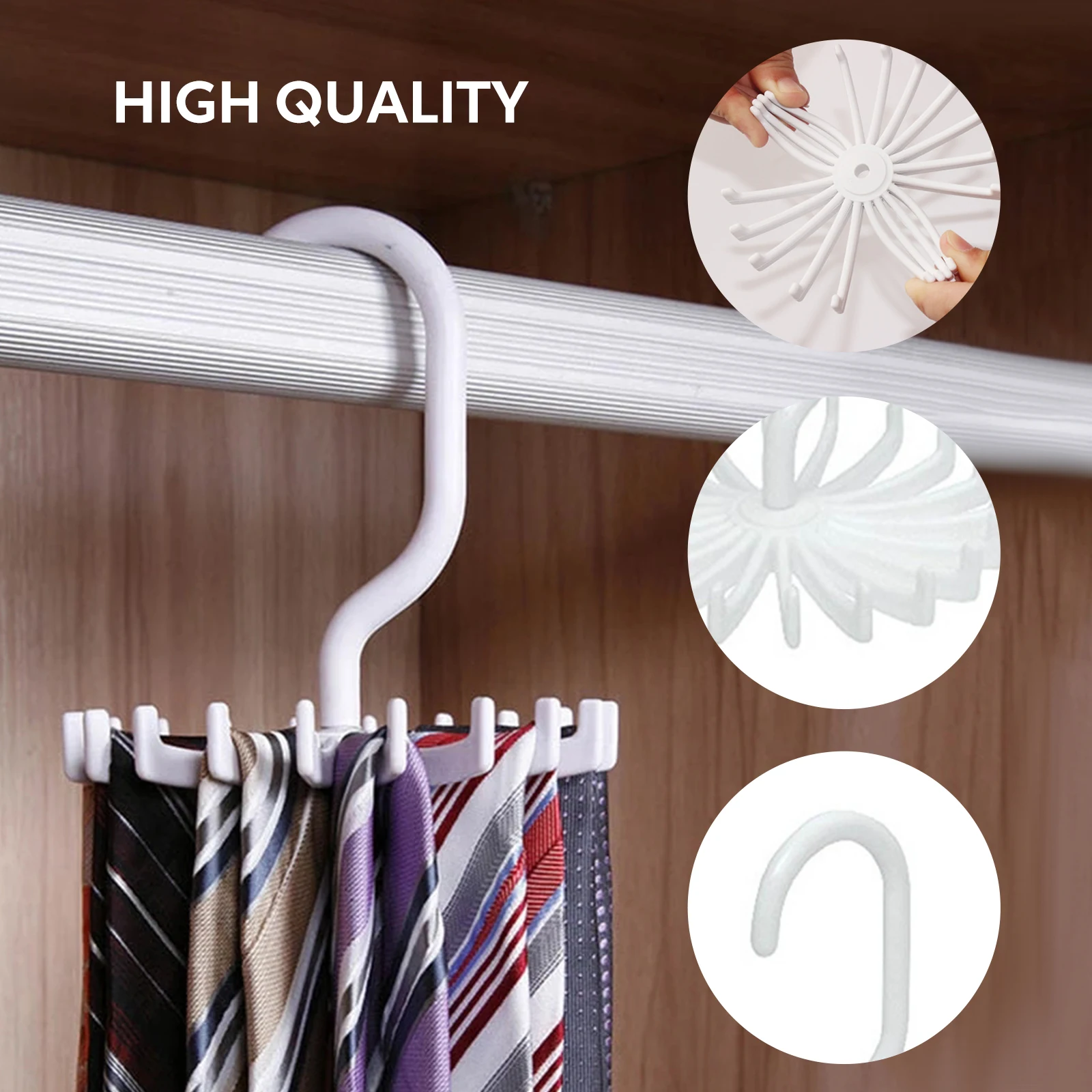 

Neck Brace with 20 Hooks, Plastic Stand with 20 Hooks Space Saving, Multifunctional, 360 Degree Rotating Jewelry Organizer