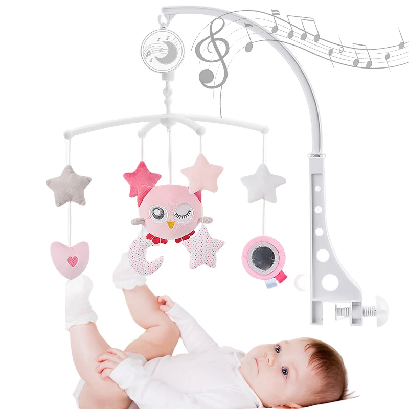 

Baby Crib Mobile Rattles Toys 0-12 Months Toddler Rotation Music Box Soft Clouds Bed Bell Console Musical Toy Gifts for Newborn