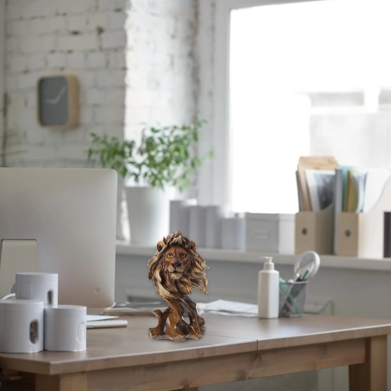 

Head Statue Resin Animal Figurine Decor Figure Gift Creative Outdoor Gold Large Figurines Housewarming Centerpiece Hunters Royal