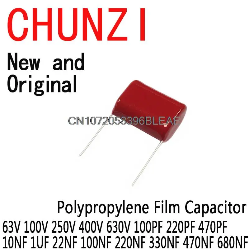 

10PCS CBB Polypropylene Film Capacitor 63V 100V 250V 400V 630V 100PF 220PF 470PF 10NF 1UF 22NF 100NF 220NF 330NF 470NF 680NF