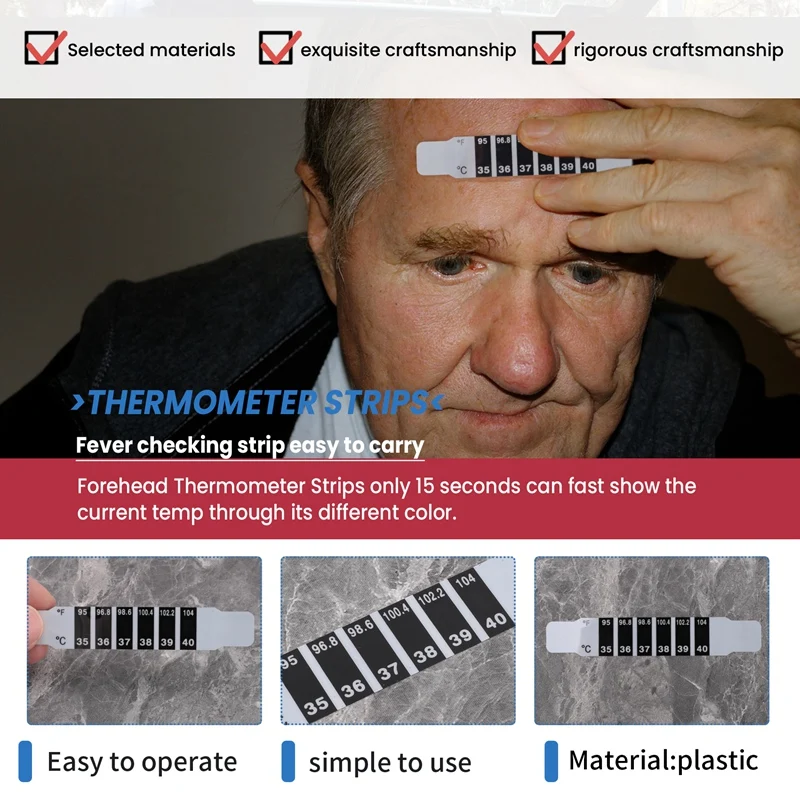 ГОРЯЧАЯ ПРОДАЖА 30 шт. полоски термометра на лбу клейкие многоразовые наклейки