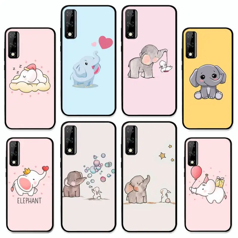 

Cartoon Elephant Phone Case for Huawei Y 6 9 7 5 8s prime 2019 2018 enjoy 7 plus