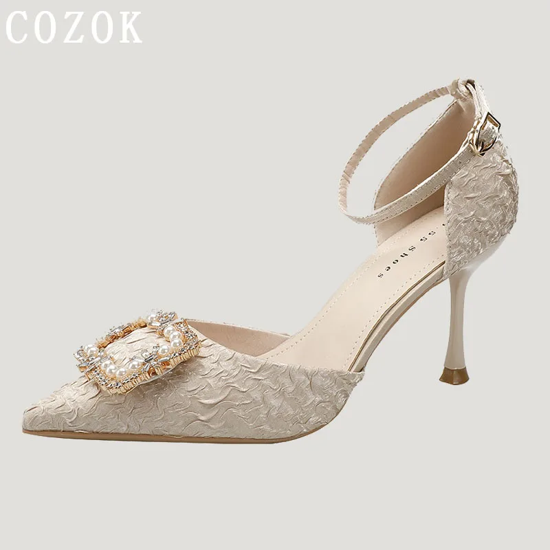 

Соблазнительные прозрачные женские сандалии стразы с острым носком на высоком каблуке, женские теннисные сандалии, женская обувь на тонком...