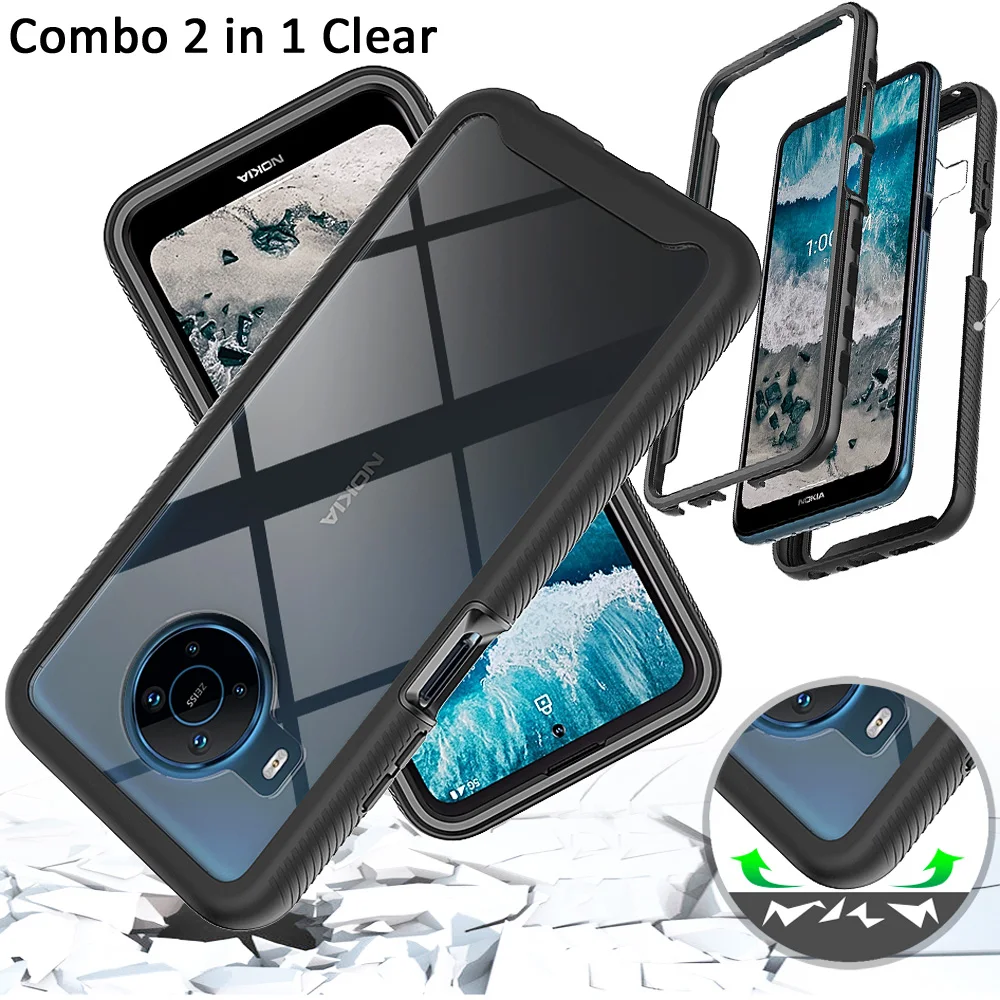 Комбинированный Прозрачный Прочный чехол для Nokia X100 противоударный защитный