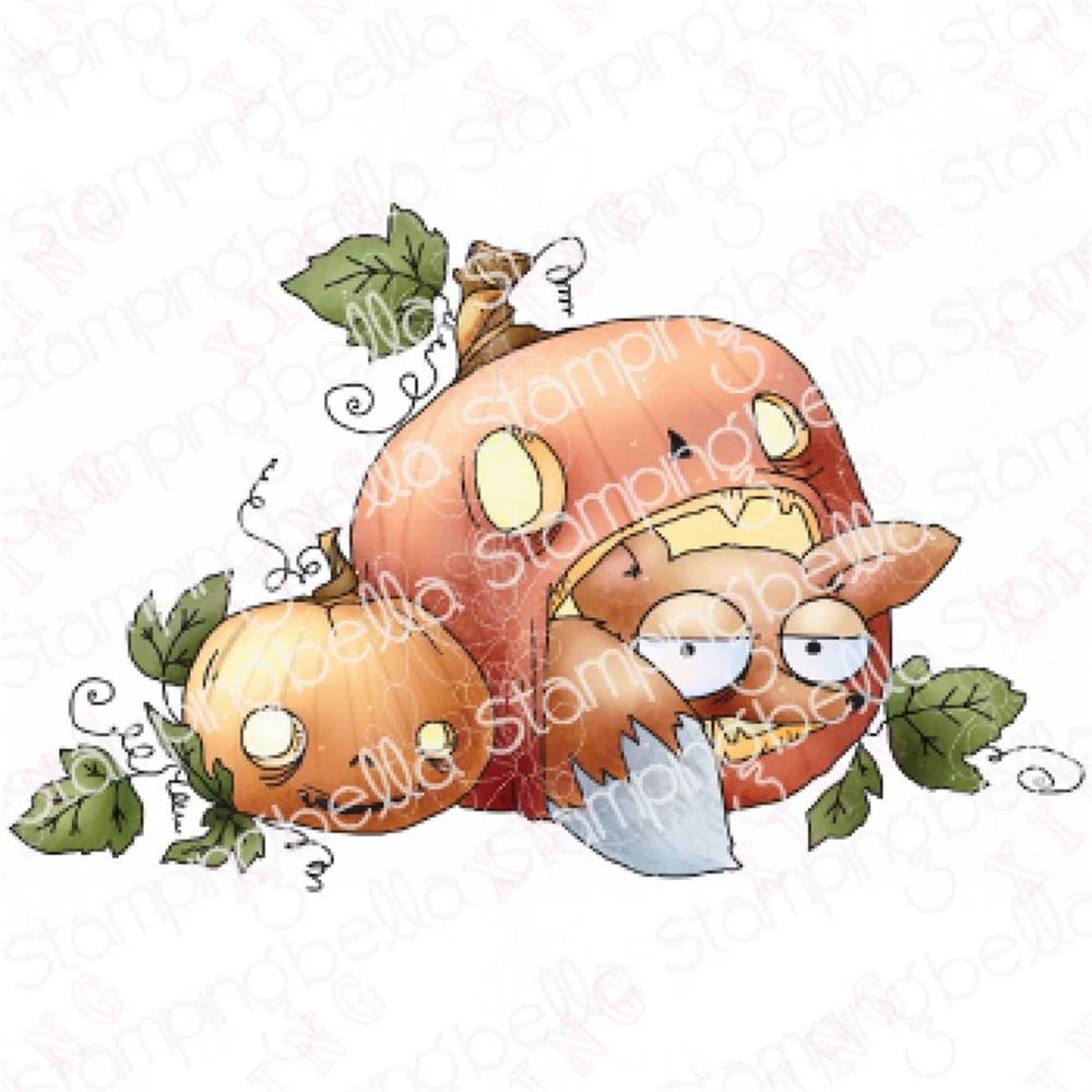 

Diy Scrapbook Craft Handmade Decoration Album New Metal Cutting Dies 2022 Arrival Christmas Foxy in the Pumpkin Embossing Stamps
