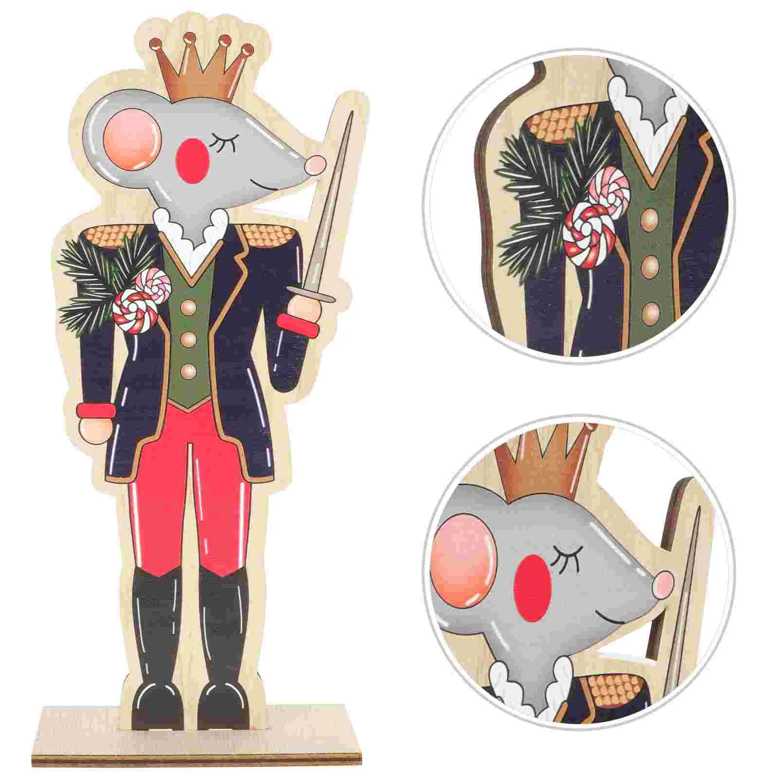 

Nutcracker Christmas Wooden Figures Kingdoll Decoration Tree Decorations Soldier Wood Desktop Statue Puppets Holiday Tabletop
