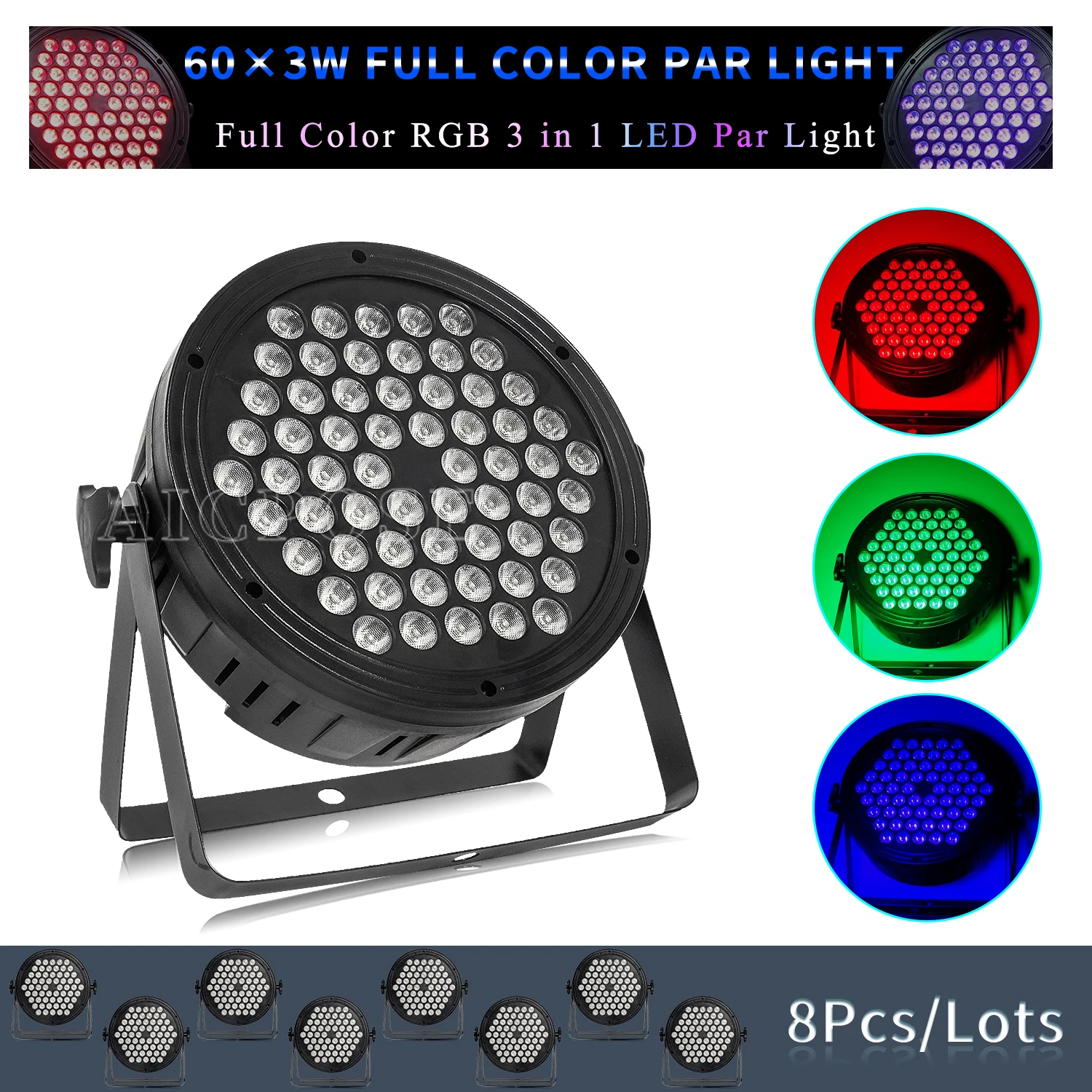 

8 шт./лот 60x3 Вт RGB светодиодный светильник 3 в 1, сцсветильник прожектор, оборудование для дискотеки, диджея, отеля, KTV, сцены
