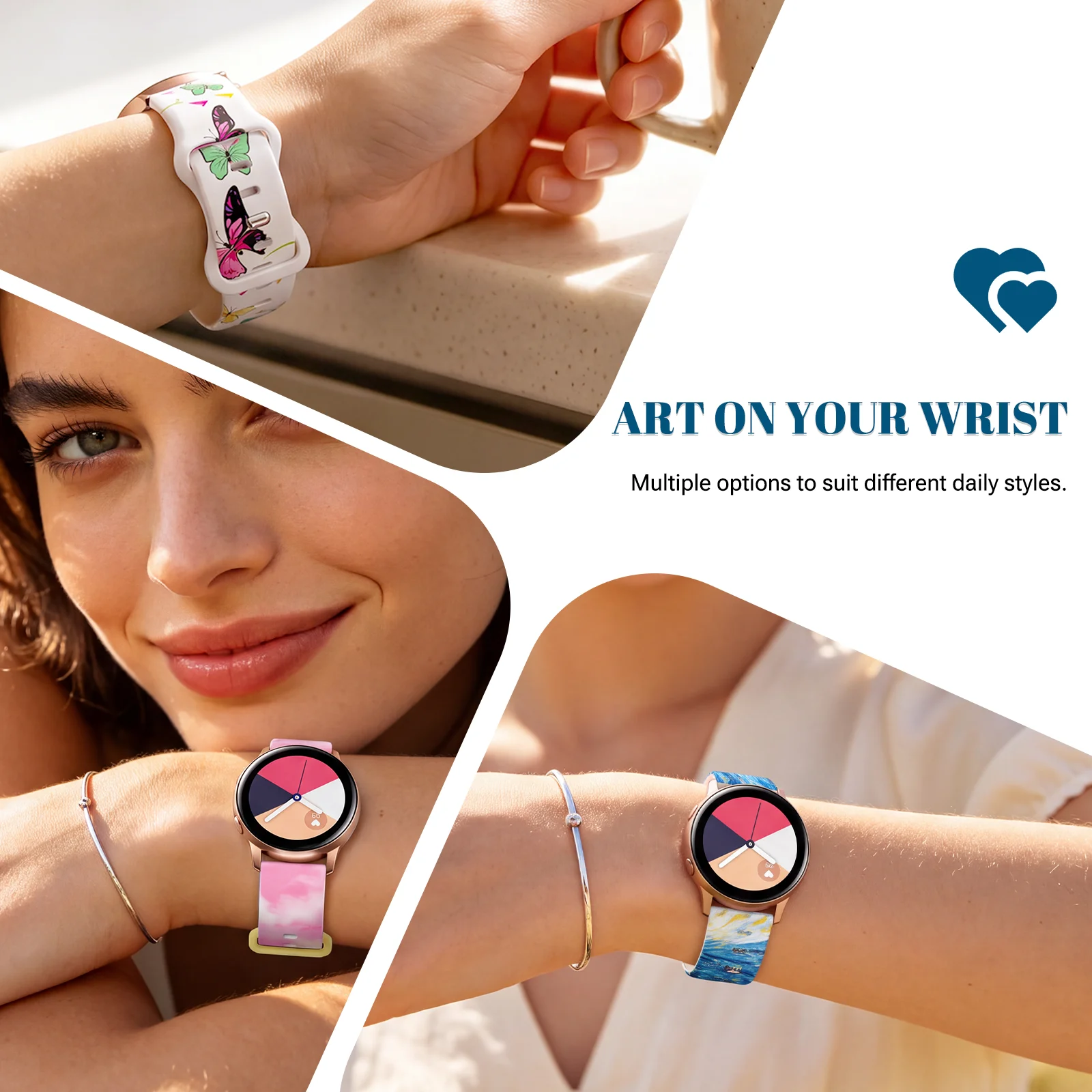 Ремешок 22 мм 20 мм для Samsung Galaxy Watch 7 4 6 5 pro ClassicGear S3Active, спортивный браслет с принтом, ремешок для Galaxy 6 classic 4347 мм (art.: 3920dca943c5b) - 3920dca943c5b