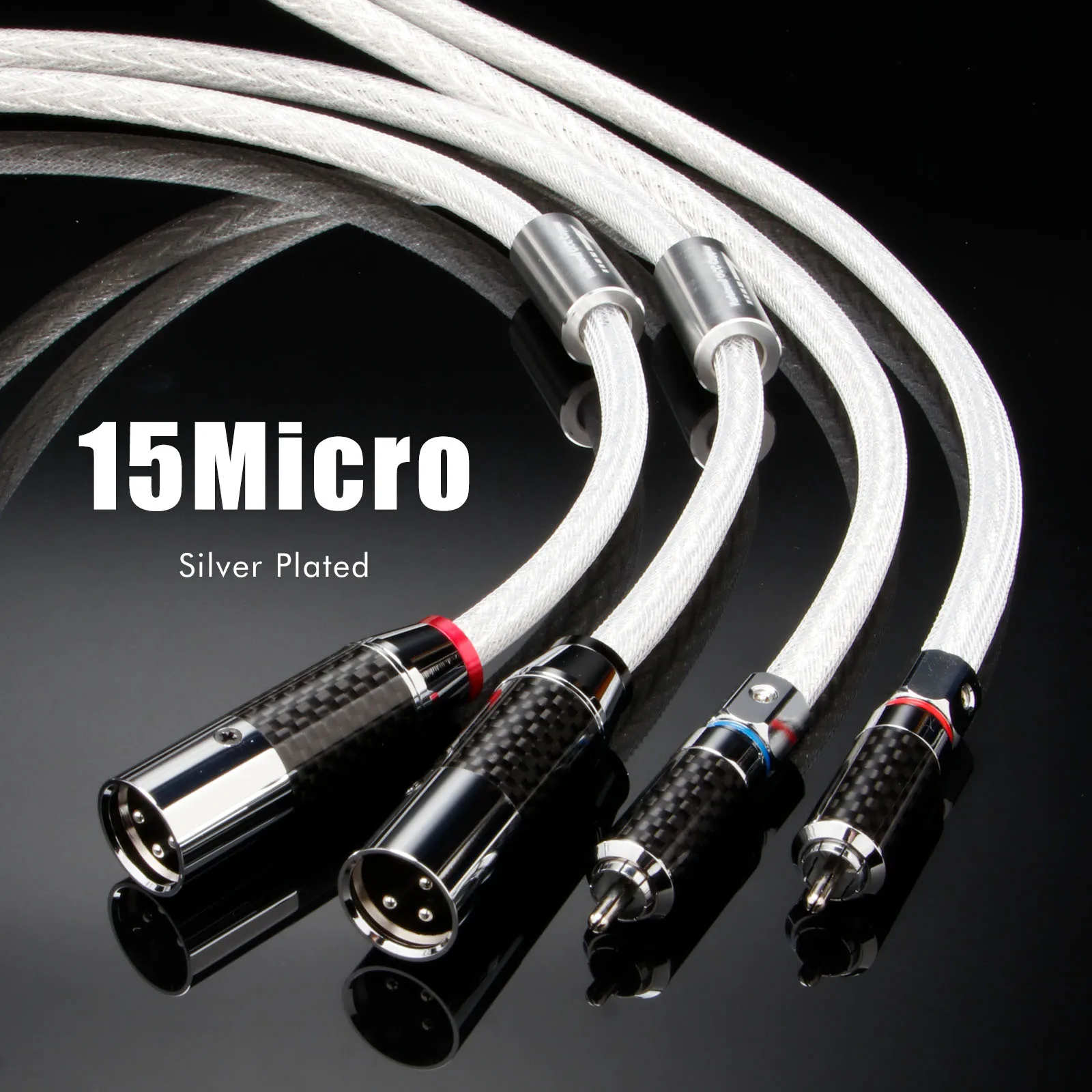 Фото Пара кабелей XLR 7N OCC с серебряным покрытием, сбалансированный кабель XLR-RCA с сетевой защитой для микшера и усилителя №5