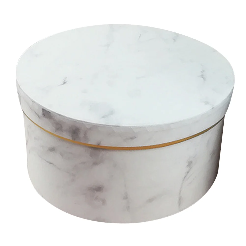 

1pc Paper Wedding Favor Bag Round Florist Box Round Flower Box Marble Jewelry Box Organizer Marble Gift Box Wedding Candy Box