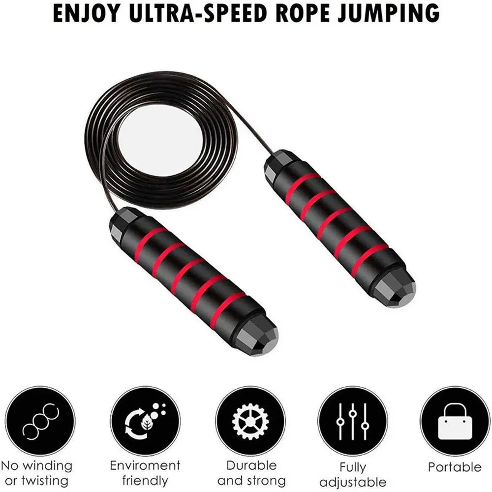 

Quality Jump Rope For Men And Women Adjustable Jump Rope Portable Fitness Equipment With Foam Handle And Ball Skipping Rope