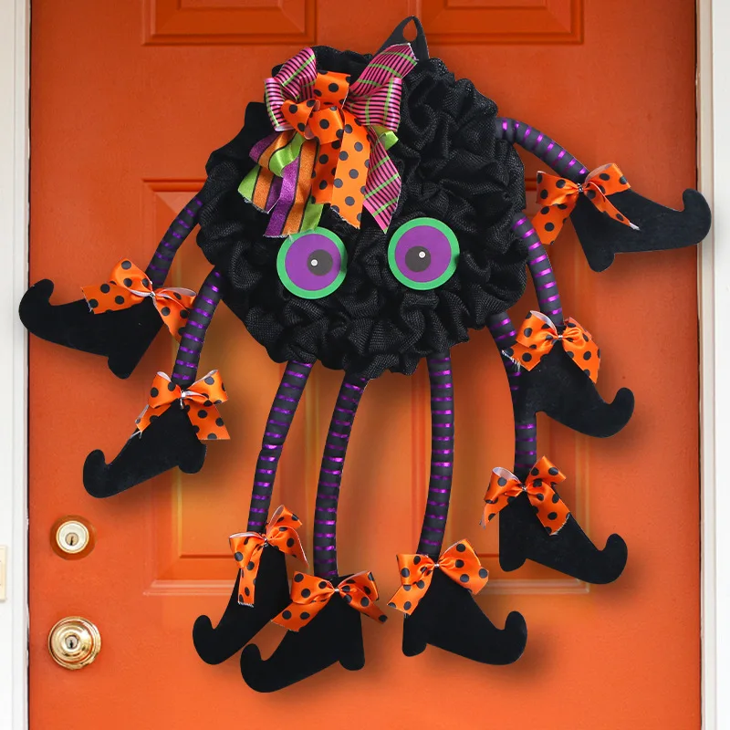 

Halloween new multi-legged spider door hanging creative wreath garland party decorations atmosphere creation