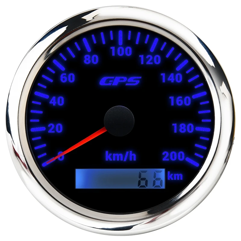 85 мм GPS морской спидометр 0-200 км/ч 7-цветная подсветка цифровой одометр для яхт