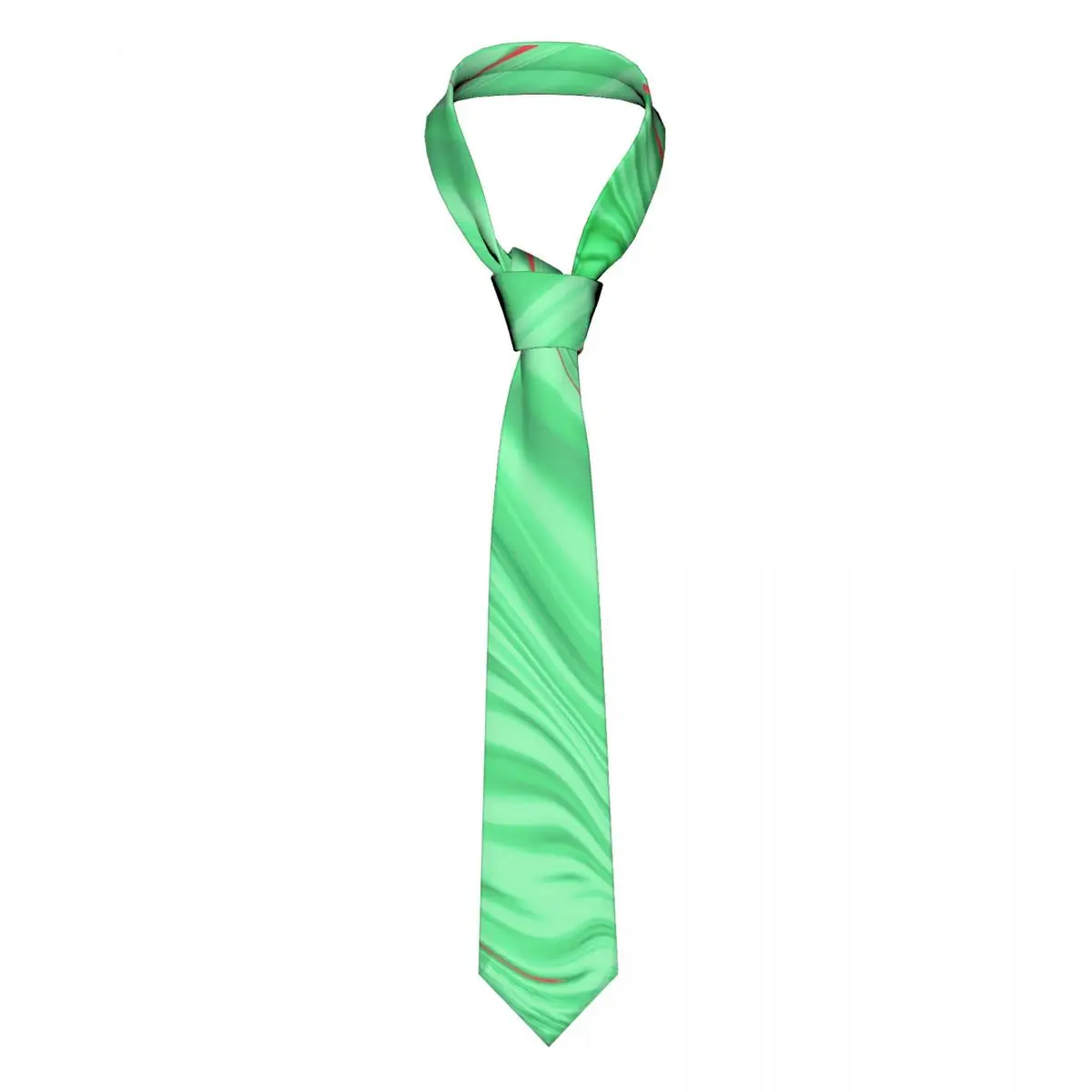 

Green Curve Tie Abstract Print Polyester Silk Design Neck Ties Accessories Formal Men Blouse Cravat