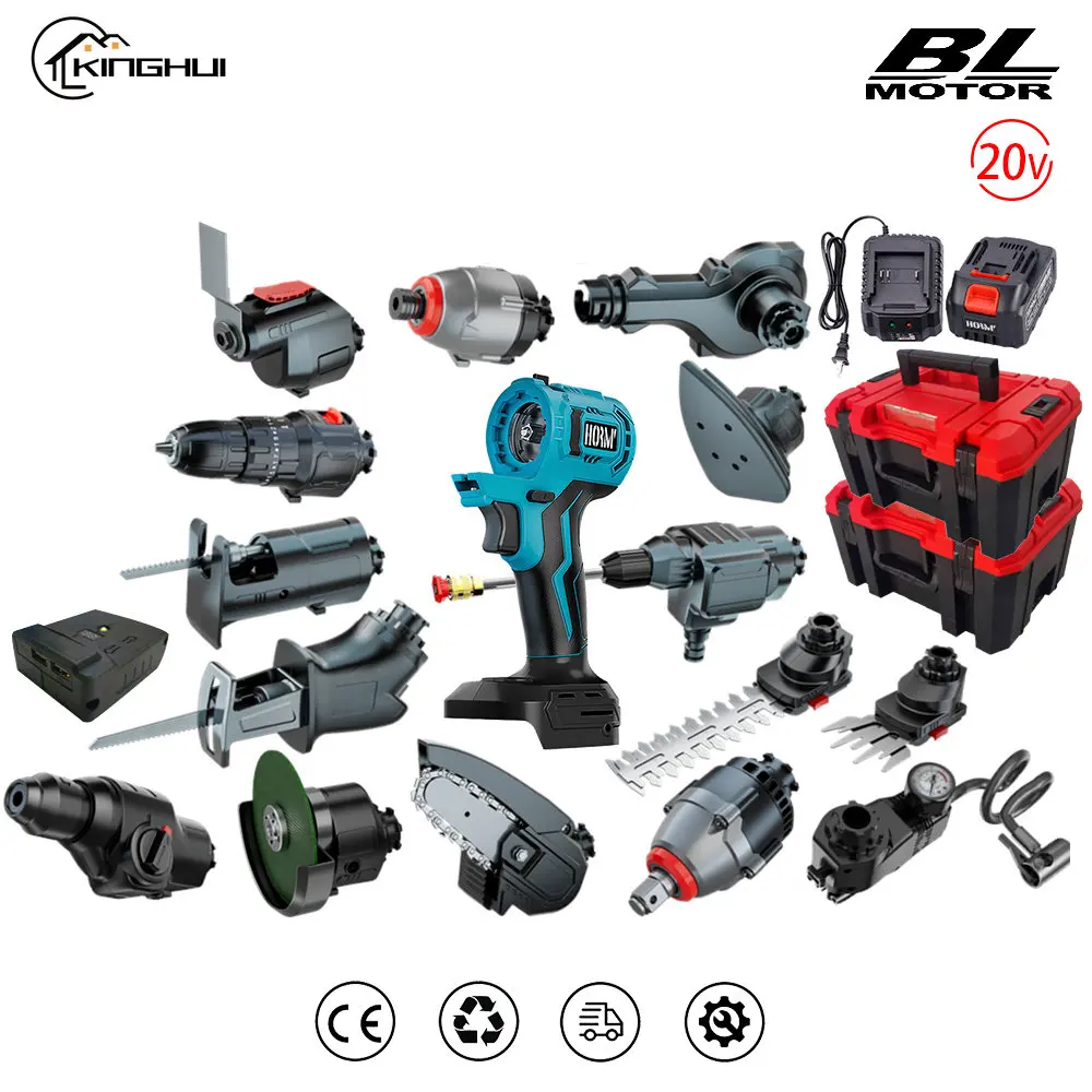 Brushless Oscillating Multi-Tool Universal Electric Angle Grinder Polisher Electric Drill Trimmer Lawnmower Air Pump Accessory