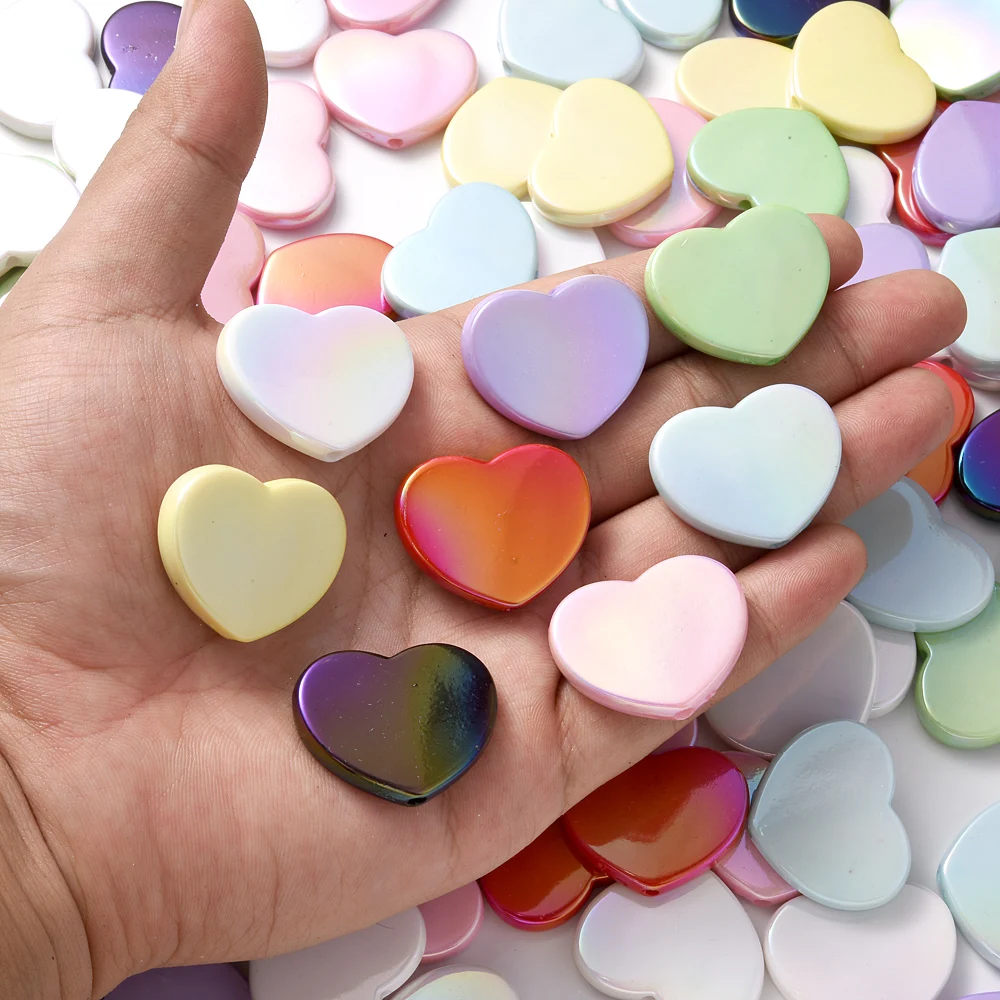 10 шт. акриловые бусины в форме сердца цвет Ab плоские фокусные для ручек сделай сам