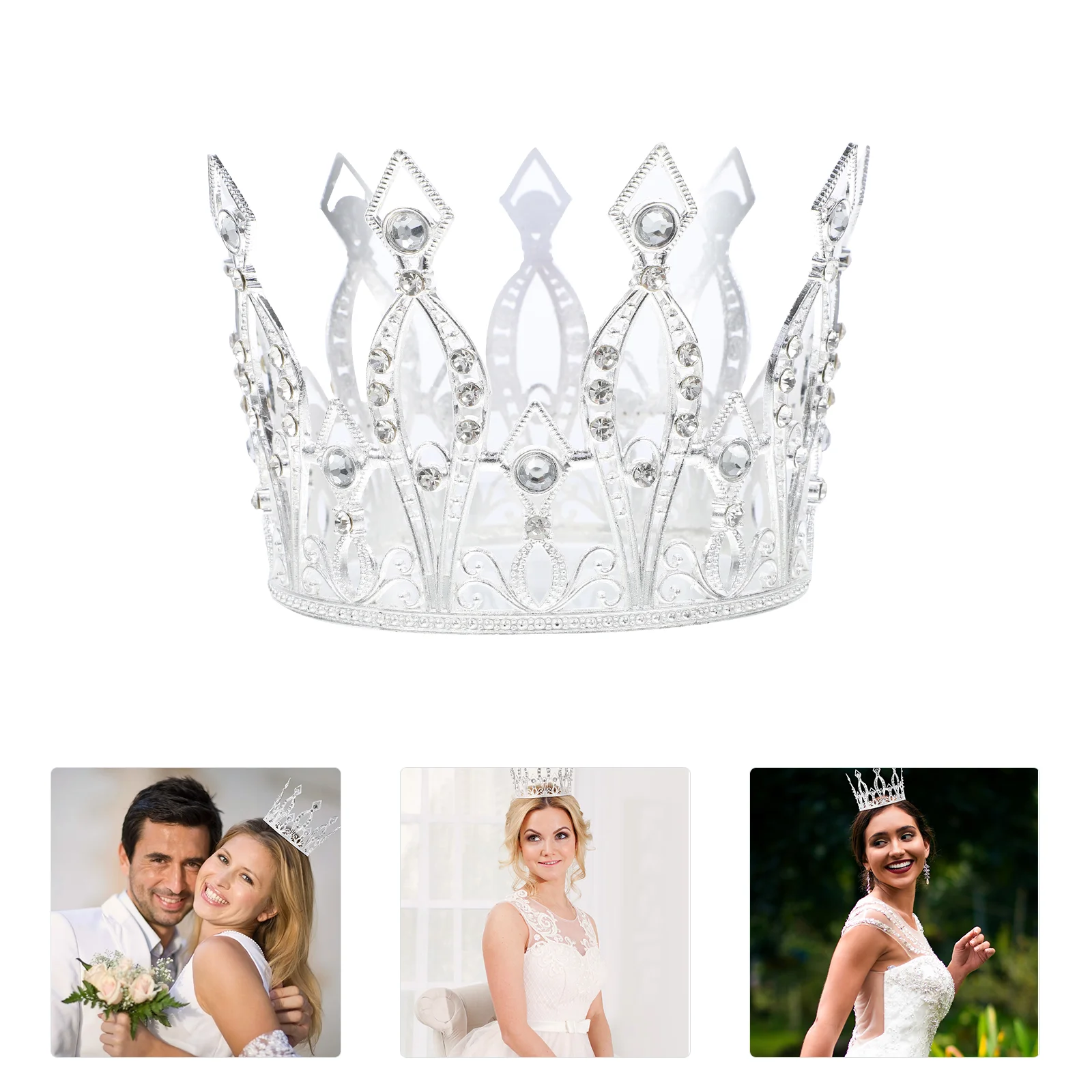 

1pc Rhonestone Bride Elegant Wedding Hollow Exquisite Headdress for Wedding Accessory Jewelry