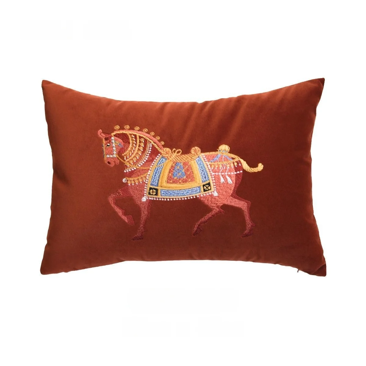 

Чехол для подушки 50x30 см, пэчворк, лошадь, полиэстер
