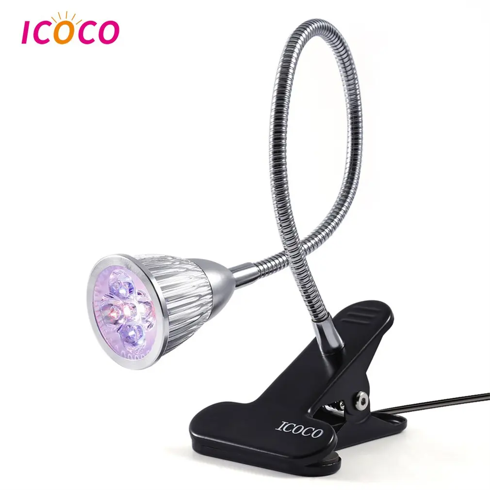 

5W LED Grow Lights Clip Desk Table Lamp Growing LED Bulbs with Clamp Flexible Gooseneck 360 Degree for Indoor Garden Plants