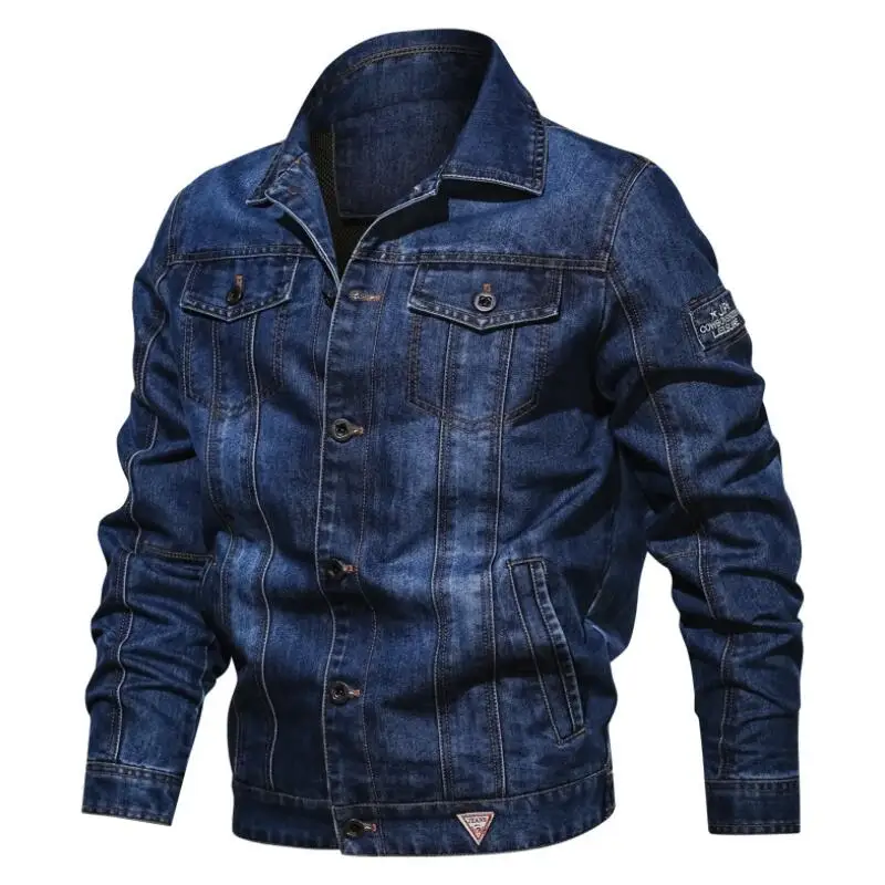 

Hot Jacket Men Casual Denim Multi-pocket Jacket and Coat Biker Motorcycle Windbreaker Jeans jacket Casaco Masculino Size 6XL