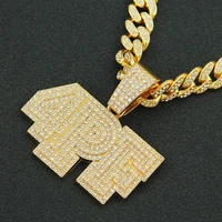 iced out cuban chains bling bling diamond 4pf rapper rhinestone pendants mens necklaces gold chain charm jewelry for men choker