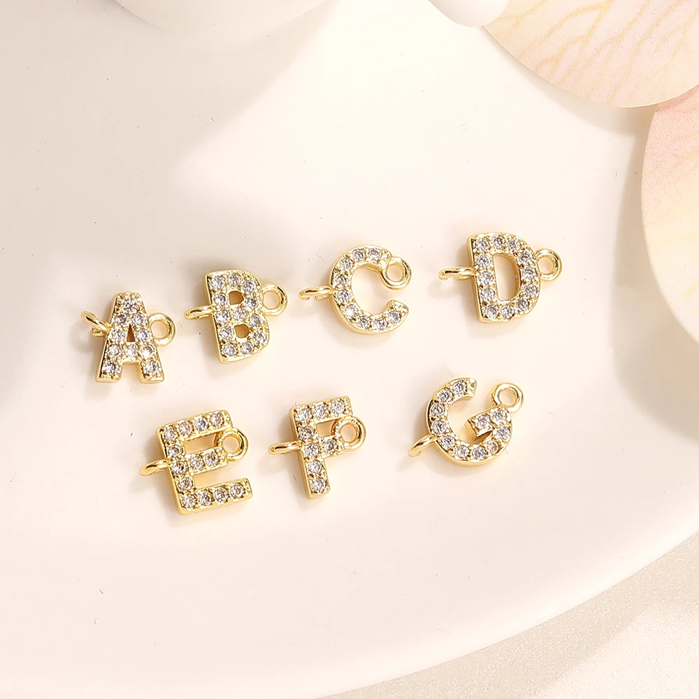 BenS латунь кубический цирконий 26 букв подвески разъемы для DIY аксессуары