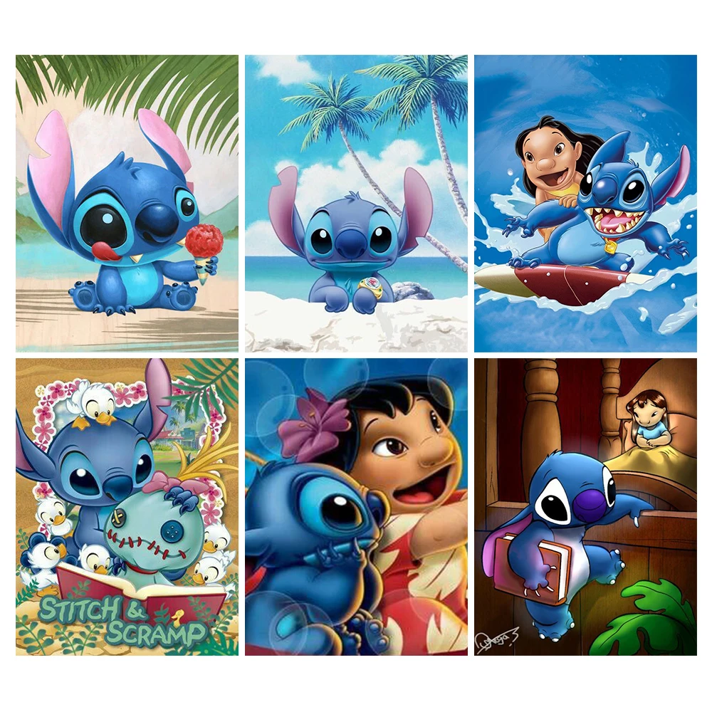 

Disney Cartoon Diamond Painting Lilo & Stitch Animal 5D DIY Art Mosaic Embroidery Hobby Crafts Round Drill Wall Home Decor