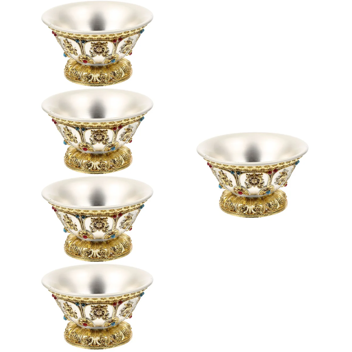 

5x Practical Delicate Premium Alloy Decorative Cup Desktop Holy Cup Altar Cup Altar Cup Offering Bowl