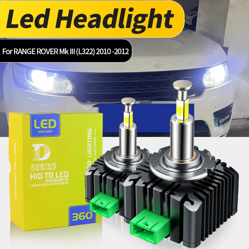 2 шт. 6000K D3S Автомобильная светодиодная лампа высокой мощности для HID Plug and Play 70 Вт
