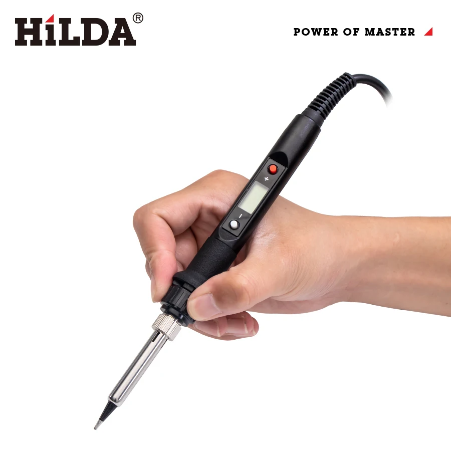 Электрический паяльник HILDA 80 Вт ЖК-дисплей регулируемая температура 220 В